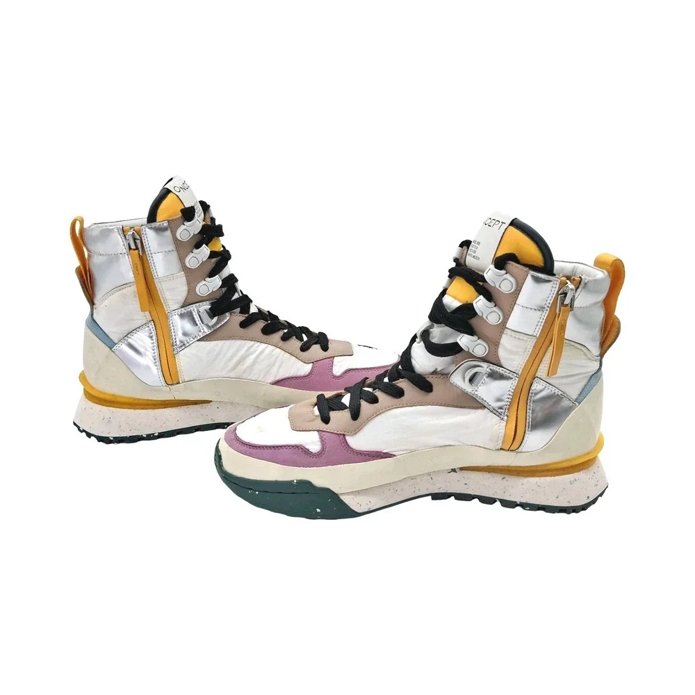 Oncept Rooftop Boots Womens Size 10 White Multi High Top Platform Shoes
